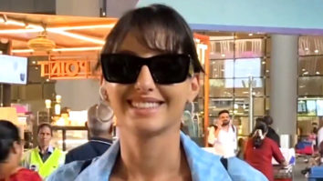 Nora Fatehi greets paps at the airport