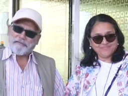 Pankaj Kapoor and Supriya Pathak pose for paps at the airport