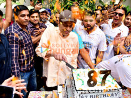Photos: Dharmendra celebrates his birthday by cutting cake with fans and media