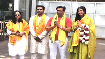 Photos: India Lockdown star Aahana Kumra, Prateik Babbar, Shweta Basu Prasad and director Madhur Bhandarkar snapped at Siddhivinayak temple