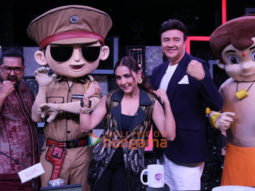 Photos: Little Singham and Chhota Bheem snapped on the sets of the kids’ reality show Sa Re Ga Ma Pa Li’l Champs