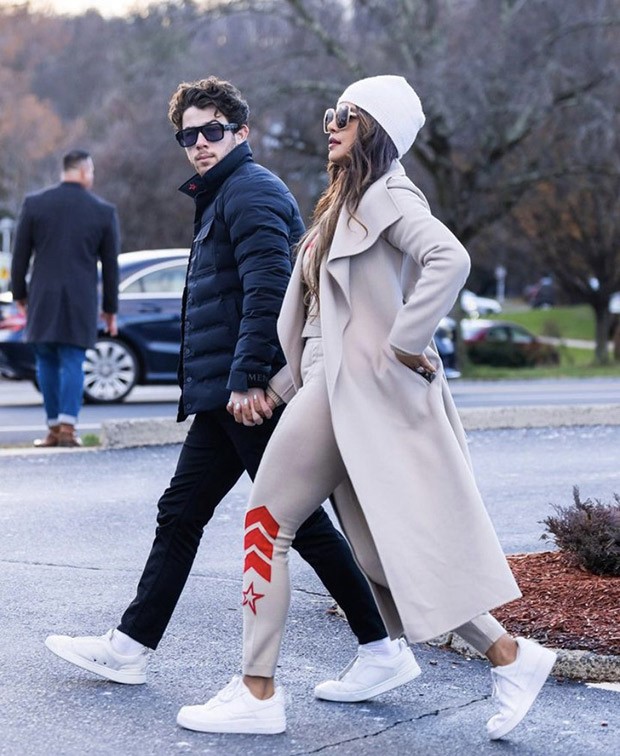 Priyanka Chopra and Nick Jonas bring in the holiday season strolling hand in hand across New Jersey