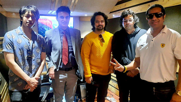 Raajveer Sharma snapped at the song recording of his new project