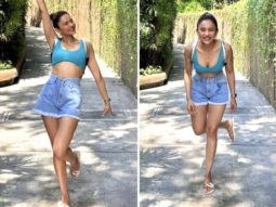 Rakul Preet Singh is smiling towards 2023 while posing in lush streets of Phuket wearing blue bralette and Shorts