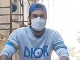 Ranbir Kapoor enjoys a bicycle ride in the city