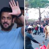 Salman Khan waves at the massive crowd on his 57th birthday at Galaxy Apartments; police lathi-charge at the fans after crowd surge, watch video