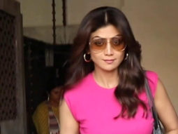 Shilpa Shetty gets clicked in the city sporting a bright pink top and denims