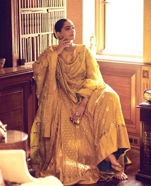 Sonam Kapoor Ahuja looks like a ray of sunshine in yellow Anarkali by Gaurang Shah