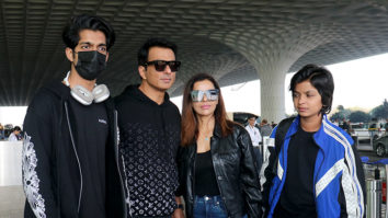 Sonu Sood gets clicked at the airport with family as they leave for a vacation