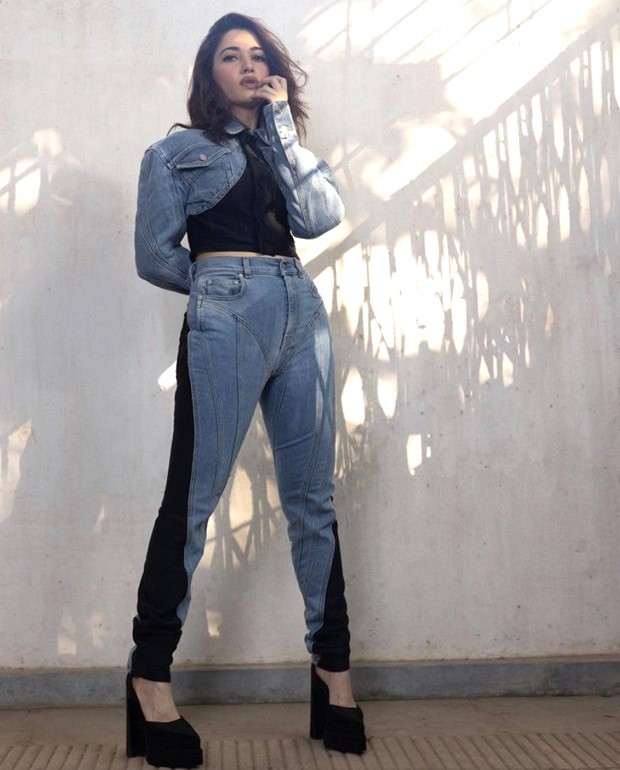 Tamannaah Bhatia gives the denim on denim trend a whimsical spin in an ensemble worth Rs. 1.17 lakh 