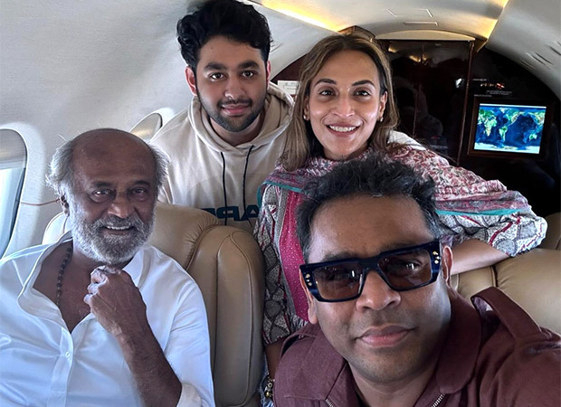 This photo of Rajinikanth and his daughter Aishwarya flying with A R Rahman and his son A R Ameen is EPIC! 