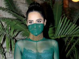 Uorfi Javed poses for paps wearing a bold see-through net outfit