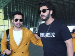 Varun Dhawan & Natasha Dalal meet Arjun Kapoor at the airport