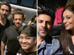 Salman Khan celebrates birthday with Shah Rukh Khan, Kartik Aaryan, Tabu, Milap Zaveri; cuts giant cake with family and paparazzi, see inside photos and videos