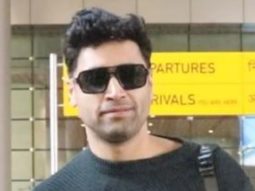 Adivi Sesh looks dashing in a black sweatshirt as he poses for paps at the airport