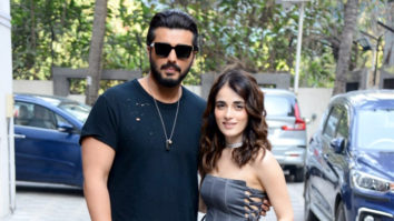 Arjun Kapoor poses for paps with Radhika Madan as they promote Kuttey