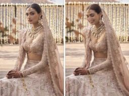 Athiya Shetty makes a vivacious bride in a blush pink lehenga by Anamika Khanna with radiant rose gold makeup Bollywood News Bollywood Hungama