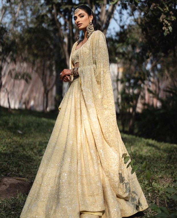 Athiya Shetty's stunning pastel chikankari lehenga she wore for her mehendi will surely leave you impressed