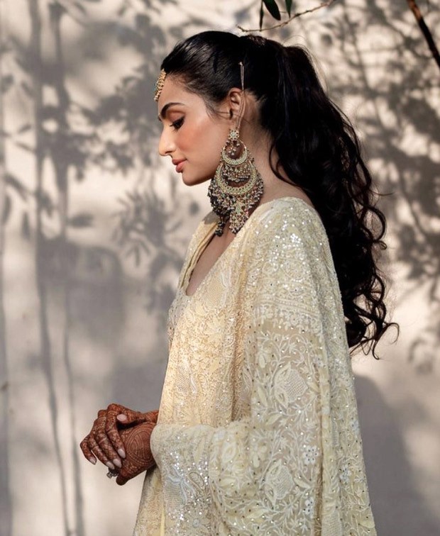 Athiya Shetty's stunning pastel chikankari lehenga she wore for her mehendi will surely leave you impressed