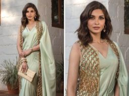 Diana Penty is elegance beyond compare in a mint green saree and a honeycomb jacket that cost Rs.2.11 lakh