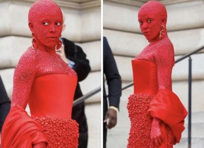 Doja Cat covered in 30,000 red crystals for Schiaparelli's Paris Fashion  Week show