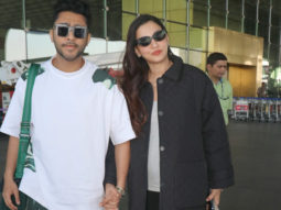 Gauahar Khan & Zaid Darbar walk holding hands at the airport