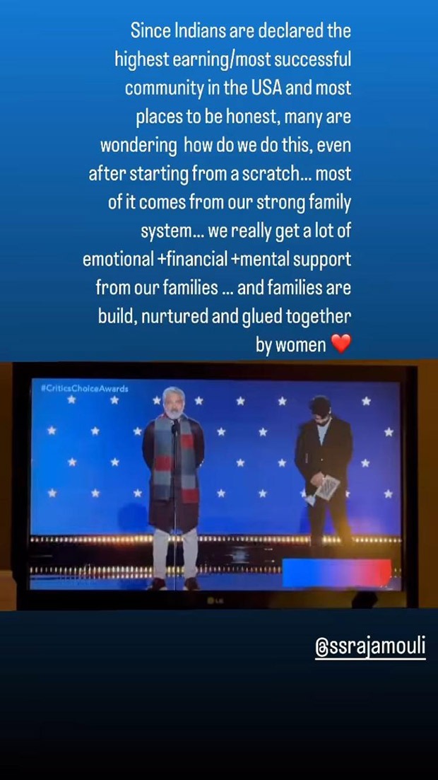 28th Critics Choice Awards Kangana Ranaut gives a shout-out to SS Rajamouli for his thoughtful acceptance speech