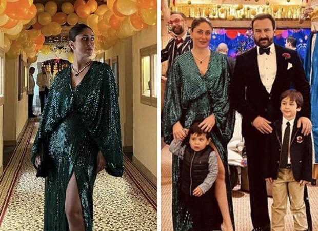 Kareena Kapoor Khan welcomes 2023 in flair wearing a green sequined dress with a thigh-high slit that cost Rs. 2.35 Lakh : Bollywood News