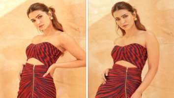 Kriti Sanon shows how to steal the spotlight in stripes in red striped co-ord set for Shehzada promotions