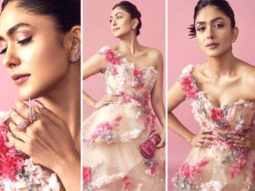 Mrunal Thakur celebrates her fairy-tale moment in a pink floral embellished gown by Saiid Kobes