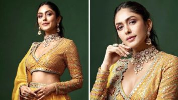 Mrunal Thakur conveys her fans wishes for Pongal and Makar Sankranti with a series of photographs wearing a yellow silk organza lehenga