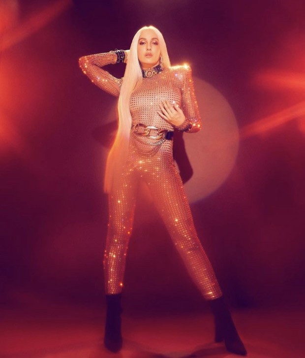 Nora Fatehi upped the bling ante with her blingy jumpsuit and blonde wig