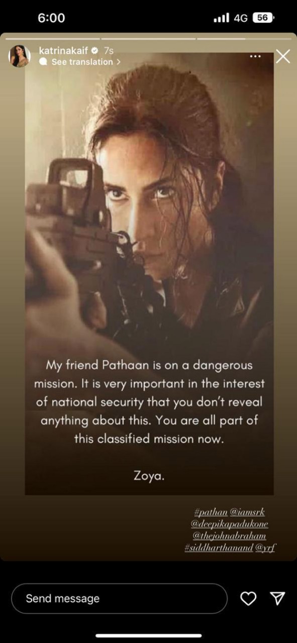 Pathaan: Katrina Kaif aka Tiger’s Zoya asks people to not give out spoilers of the Shah Rukh Khan starrer