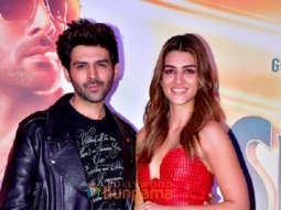 Photos: Kartik Aaryan, Kriti Sanon and Bhushan Kumar grace the trailer launch of Shehzada