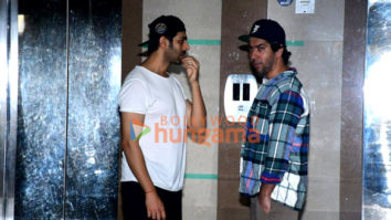 Photos: Kartik Aaryan and Rohit Dhawan snapped in Andheri