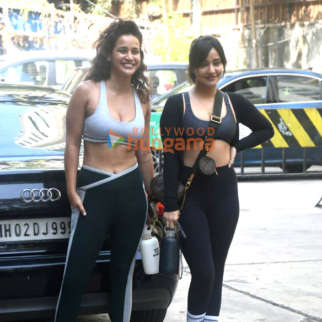 Photos: Neha Sharma and Aisha Sharma spotted outside a gym in Bandra