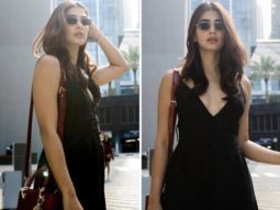 Pooja Hegde looks gorgeous while on vacation in Dubai in a black maxi dress worth Rs. 6,000 and a Lady Dior bag