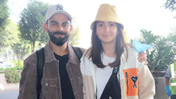 Power couple Virat Kohli and Anushka Sharma pose for paps at the airport
