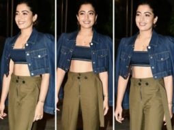 Rashmika Mandanna nails street style in a denim crop top, olive green pants for Mission Majnu screening