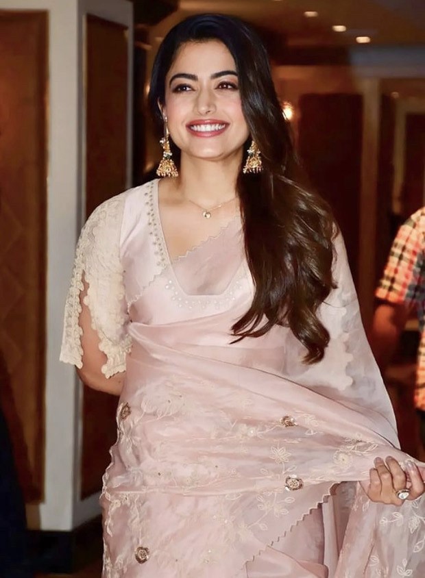 Rashmika Mandanna's blush pink saree worth Rs. 42,000 at the Mission Majnu trailer launch, is so exquisite that we can't help but fall in love with it 