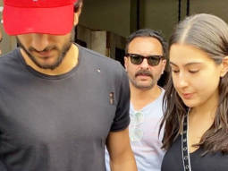 Saif Ali khan, Sara Ali khan and Ibrahim Ali Khan snap at Bandra bastian