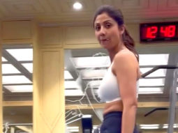 Shilpa Shetty Kundra never misses a chance to work out even on sets!