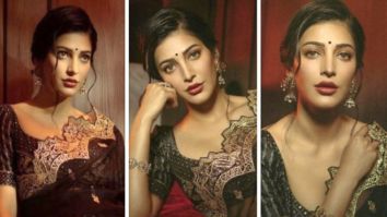 Shruti Haasan channels her desi vibes in a black and golden saree