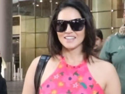 Sunny Leone gets clicked at the airport in a chirpy mood