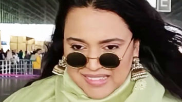 Swara Bhaskar gets clicked at the airport in a traditional green salwar