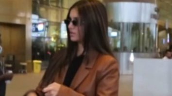 Tara Sutaria slays her airport look with brown leather jacket & black boots