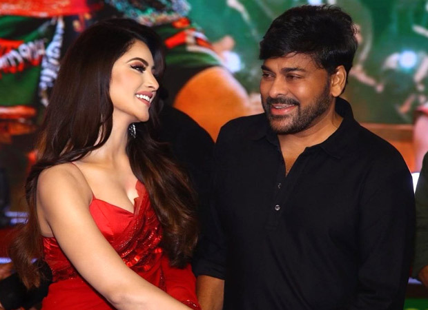 Urvashi Rautela showcases her respect for Chiranjeevi in the most traditional way at Waltair Veerayya success event 