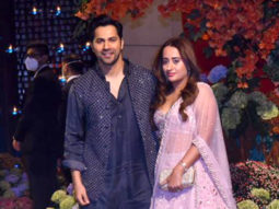 Varun Dhawan gets clicked at Anant Ambani’s engagement ceremony with wife Natasha & Dinesh Vijan