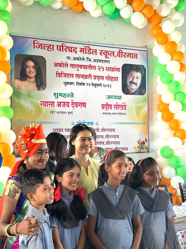 Ajay Devgn’s NY Foundations makes in-roads in rural education; Nysa Devgan interacts with 200 students, see photos