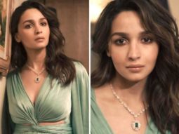 Alia Bhatt accentuates the colour green to perfection in a Costarellos lurex georgette gown as she attends zee cine awards